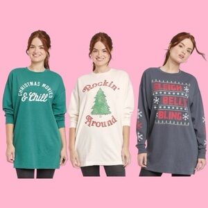 Grayson Threads Christmas Holiday Sweatshirt Dress Bundle